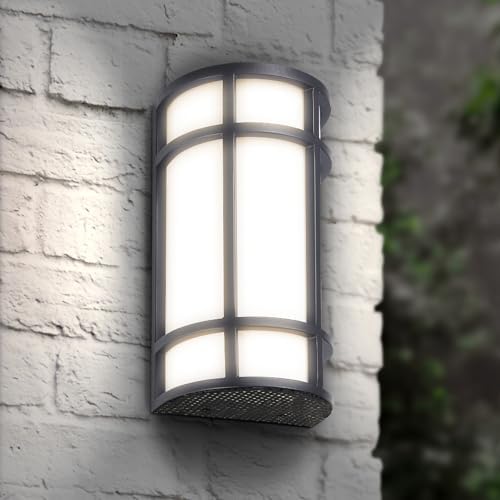ASD LED 12" Half Cylinder Wall Light Fixture, Outdoor Patio Sconce | 3CCT, Stainless Steel, Waterproof, Energy Star, ETL Listed | 15W 1010LM 3000-5000K 100-277V | Exterior Lighting | Dark Bronze by ASDLightingCorporation