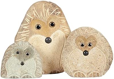 Family of Boulder Hedgehogs – Natural Granite Garden Animal Statues – Hand-Carved Stone Hedgehog Figurines – Set of 3 Eco-Friendly Wildlife Sculptures – Rustic Outdoor Décor (4", 6", 8") - Image 4