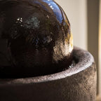 XBrand 25.98" H Brown Round Stone Indoor/Outdoor Modern Sphere Water Fountain with LED Lights – Ball Bubbling Fountain Décor for Garden, Patio, or Tabletop - Image 6