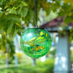 VCUTEKA Glass Solar Lanterns Outdoor Green Hanging Solar Lights for Outside - Image 5