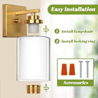 VerRon Wall Sconces Set of 2 with Double Clear Glass Shade for Bathroom - Image 5