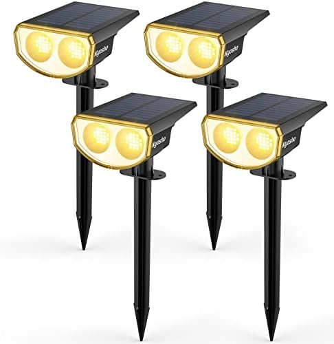Kyosho Solar Outdoor Lights Waterproof IP67, 38 LEDs Solar Spot Lights Outdoor, 2-in-1 Landscape Spotlight with 3 Modes for Lawn, Pathway, Yard, Pool, 4 Pack by Kyosho