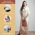 Maison d' Hermine Shopping Bags Cotton Quilted Tote Bag with Zipper Pockets - Image 5