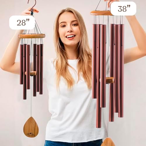 38" Copper Aluminum Wind Chimes for Outside, Deep Tone, E Major Pentatonic - Image 6