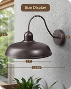EDISHINE 12" Farmhouse Gooseneck Barn Light, 2 Pack Outdoor Wall Light - Image 4