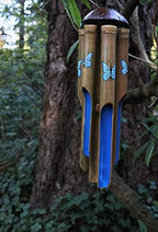 Cohasset Gifts Blue Butterfly Small Bamboo Wind Chimes: Deep Tone Outdoor Windmill & Wood Wind Chimes - Ideal Retirement Gift - Image 5