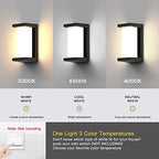 Sytmhoe Outdoor Wall Lights,2Packs 24w Exterior Light Fixture,LED Wall Sconce 3-Color-Changeable Wall Mounted Lamps,Matte Black Porch&Patio Light Outdoor,IP65 Waterproof for Hallway Stairs Gardens - Image 2