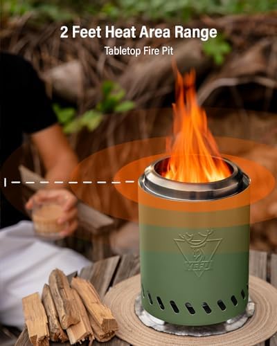 YEFU Tabletop Fire Pit, 7.1x9.7'' Smokeless Mini fire Pit, Quick Ignition - Image 4