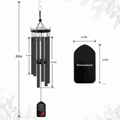 Personalized Wind Chime Sympathy Gifts, Wind Chimes for the Loss of A Loved One, Commemorating a Deceased Friend, Memorial Gifts expressing Sympathy and Condolences - Image 2