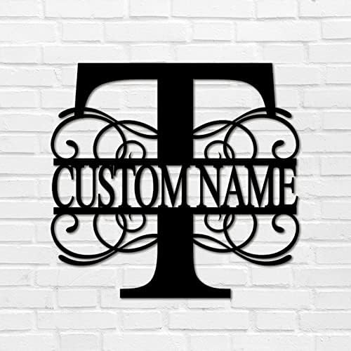 Metal Sign T Custom Name Initial Letter Monogram Retro with Holes Iron Metal Wall Decor Artwork Sign Decorative Metal Letter Word Sign for Living Room Entryway Decor Home Gift 24 Inch by Unknown
