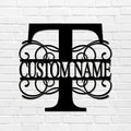 Metal Sign T Custom Name Initial Letter Monogram Retro with Holes Iron Metal Wall Decor Artwork Sign Decorative Metal Letter Word Sign for Living Room Entryway Decor Home Gift 24 Inch by Unknown