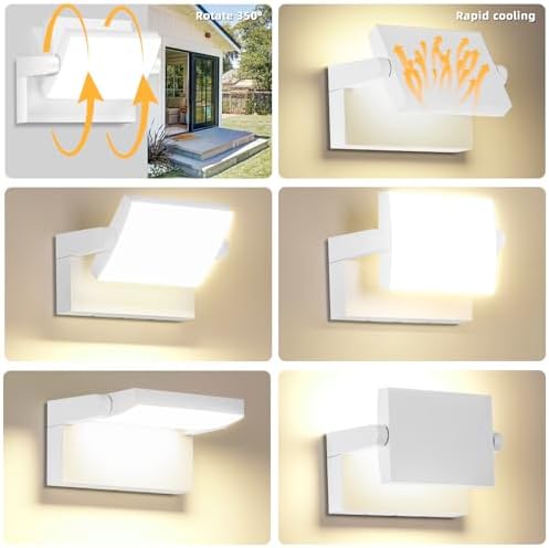 Outdoor LED Wall Light 40W White Flood Lights 350°Rotation - Image 3