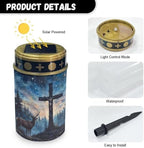 Poceacles 4 Pieces Cross Solar Powered Outdoor Lights Cemetery Solar Candle Solar Memorial Lights Outdoor Waterproof Landscape Lights for Yard Patio Lawn Outdoor Home Decor, Deer Cross Galaxy Blue - Image 7