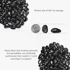 40 lbs Black River Rocks - Large Polished Black Pebbles for Plants & Garden Decorative Stones，0.5-1" Polished Pebbles for Landscaping, Fish Tanks, Flower Pots, Water Fountains - Image 2
