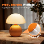 NIORSUN Mushroom Lamp Table Lamp for Bedroom, Portables Cordless Table Lamp,Wireless lamp,Small Bedside Table Touch Lamps for Living Room,Mini Mushroom 5200mAh Battery Operated Lamp Modern Orange - Image 5