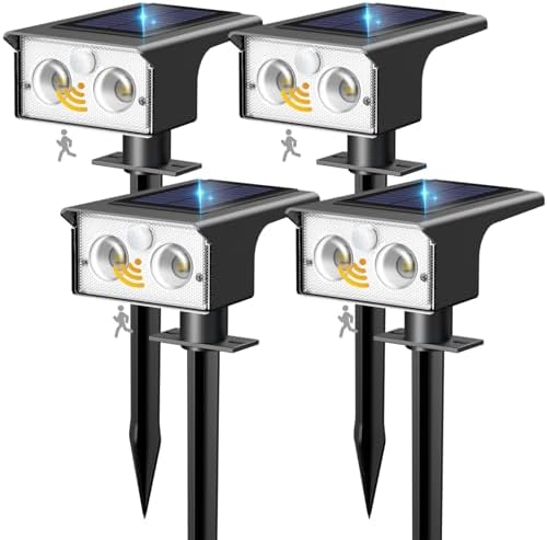 btfarm 4 Pack Solar Lights Outdoor Waterproof, Motion Sensor Outdoor Lights by btfarmdecorativelighting