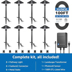 SUNVIE All-in-One LED Pathway Lighting Kit, 8-Pack Low Voltage Landscape Lights with Transformer and 100FT 16/2 AWG Wire, 3000K Waterproof Landscape Lighting with Connectors for Walkway Garden Yard - Image 5