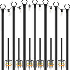 NUERPO 7 Pack String Light Poles,Metal Poles for Hanging Outdoor Light Strings,7 Pack 10 FT Light Poles Stand for Outside Garden,Patio,Wedding,Backyard,Deck,Party by NUERPO