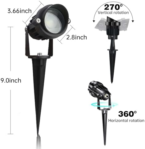 Low Voltage Landscape Lights Outdoor LED Landscape Lighting with Connectors 5W 500LM Focusing Lens Spotlights,24V AC/DC 3000K Warm White Waterproof IP65 Pathway Garden Yard Lights 6PACK - Image 5