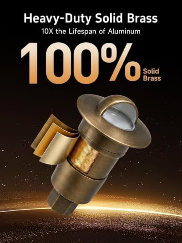 Gardenreet Mini Brass Low Voltage Well Light, 12V Beacon-Top, IP65, 12Pk - Image 5