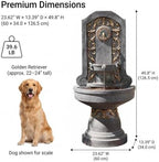 Bumilgar Outdoor Wall Fountain with LED Lights, 49.8” H Freestanding Gilded Fleur-de-Lis European Resin Standing Waterfall Feature, European Resin Flat Back Yard - Image 5