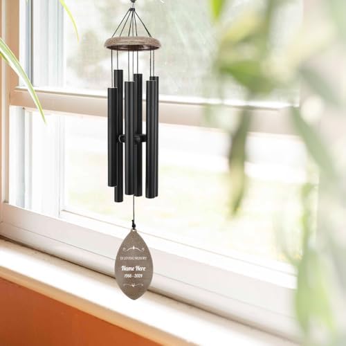 Personalized Memorial Wind Chimes, Angel Wings Sympathy Gifts Wind Chimes, 36inch Deep Tone Wind Chime for Loss of Loved Mom/Dad, Commemorative Wind Chime - Image 7