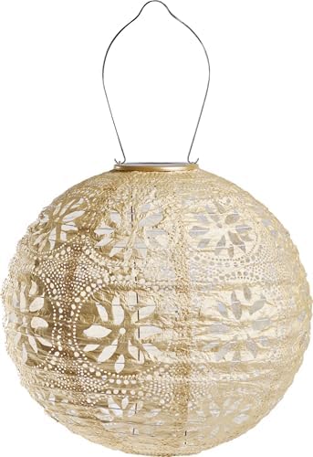 Soji Stella Market, LED Outdoor Solar Lantern, Handmade with Weather-Resistant UV Rated Tyvek, Stainless Steel Hardware, Auto sensor on/off, for Patio, Deck, (Pearl) - Image 2