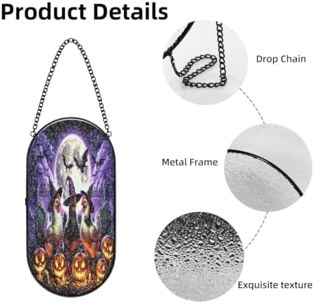 Halloween Witch Chicken Pumpkin Moon Bat Sun Catcher 10.2In - Image 4