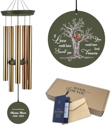 Personalized Outdoor Sympathy Wind Chimes, Mourning Wind Chimes by ExtrabilyOfficial