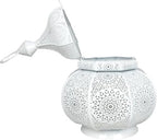 Metal Oriental Moroccan Storm Lantern, 30 cm, for Outdoors as a Garden Lantern or Indoors as a Table Lamp (White) - Image 4