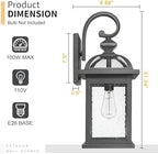 Darkaway Dusk to Dawn Outdoor Lights Fixture Wall Mount,Large 22inch Exterior Wall Light with Seeded Glass Waterproof Black Outside Wall Sconce for House Porch Hallway Garage - Image 3