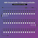 Mlambert Multicolor 144FT(3x48FT) LED Patio String Light with Remote, Black - Image 3