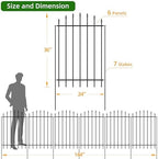 36” x 12’ No-Dig Metal Garden Fence with Stakes, Panels Fencing for Dogs - Image 3