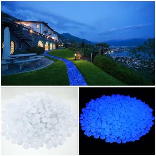 Sasylvia 3000 Pcs Glow in the Dark Rocks Outdoor 1 Inch Pebbles,White - Image 6