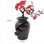 Tabletop Fountains Indoor Water Fountains Flower Vase Fountain with Water Flow & Artificial Bouquet, Mini Tabletop Waterfall Fountain, Desktop Fountain for Office (Style 12) - Image 2