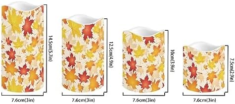 Jeiento Thanksgiving Flameless Candles Fall Maple Leaf LED Realisticl Wax Candles Set of 4,Black Realistic Flickering Flameless Wax Candles,Home Party Wedding Autumn Decorations - Image 5