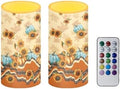 Sunflower Flameless Candles with Remote and Timers Flickering Battery Operated Candles Maple Leaves Flameless LED Pillar Lights for Fall Home Party Banquet Decoration by Merkmak