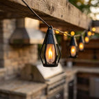 FoxFlame Solar String Lights Outdoor Waterproof, Patented Fire Effect 21 Ft by FoxFlame