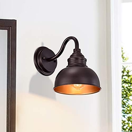 9" Industrial Gooseneck Light Fixture, Oil Rubbed Bronze Barn Light, Modern Farmhouse Wall Sconce for Vanity, Bathroom, Bedroom, Hallway, Living Room, and Reading Room - Image 3