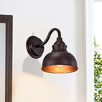 9" Industrial Gooseneck Light Fixture, Oil Rubbed Bronze Barn Light, Modern Farmhouse Wall Sconce for Vanity, Bathroom, Bedroom, Hallway, Living Room, and Reading Room - Image 3
