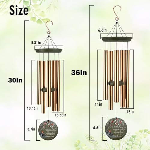 Personalized Memorial Cardinal Wind Chimes 30/36inch Decor Gifts - Image 6
