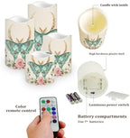 Butterfly Flameless LED Candles with Remote Timer Electric Fake Candle Color Changing Pillar Candles Battery Operated for Table Centerpiece Home Indoor Wedding Decoration Set of 4 - Image 3
