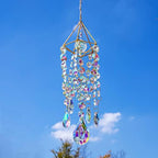 Hanging Wind Chime Style Garden Suncatcher and Glass Guardian Angel Suncather - Image 2