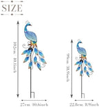 TERESA'S Collections Garden Decor Blue Peacock with Solar Outdoor Lights, 40" Glass Yard Art for Outside, Decorative Metal Stake Outdoor Decor for Lawn Decorations, Patio, Gifts for Mom - Image 5
