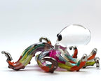 Octopus Miniature Hand Blown Glass Art Figurines Sea Animals Collectible Gift Decorate (4 inches Multi-Purple) - Image 3