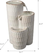 Ivory Ceramic Fountain - Elegance in Simplicity, No Lights - Image 5