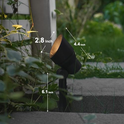 GOODSMANN Landscape Lighting 2PK Landscape Floodlights Spotlights 3W LED 200 Lumen with Replaceable LED Bulbs 12V AC with Metal Stakes Cable Connectors - Image 6