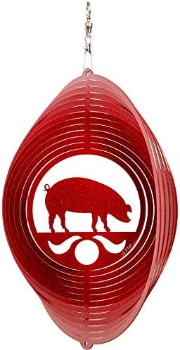 SWEN Products Pig Swirly Metal Wind Spinner - Image 2