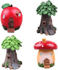 4 Pcs Fairy Garden Fairy House Miniature Figurines Mushroom Apple Tree House Figurines for Garden Decor by Unknown