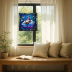 Cloud Gnome Swing Stained Glass Suncatcher – Square Hanging Window Panel for Home or Greenhouse – Whimsical Glass Art Gift for Garden Lovers, Christmas, Halloween, Father Days MPT6CG - Image 7